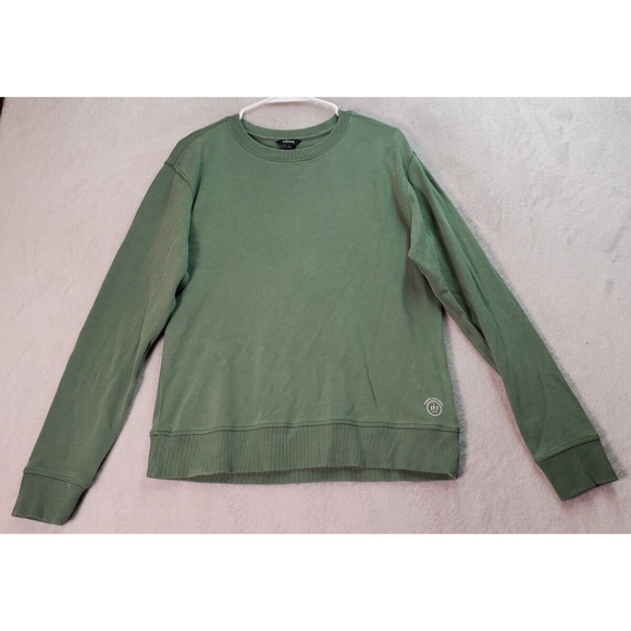 Allbirds Sweater Unisex‎ Medium Green Cotton Long Raglan Sleeve Crew Neck Logo - Picture 1 of 11